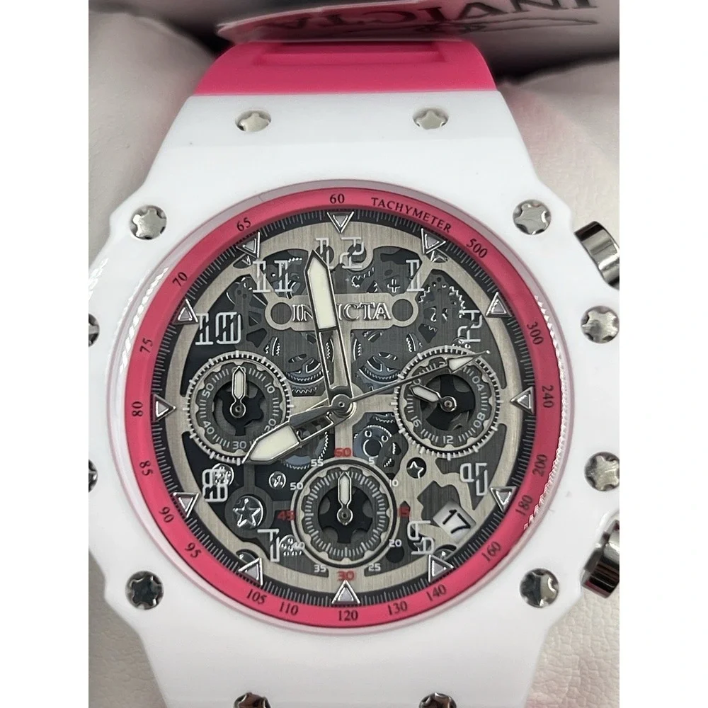 Invicta Racing Valyron Women's Watch 41mm Pink & White (69620) New in Box